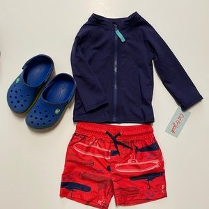 12 month swimming suit set brand new- cat and jack